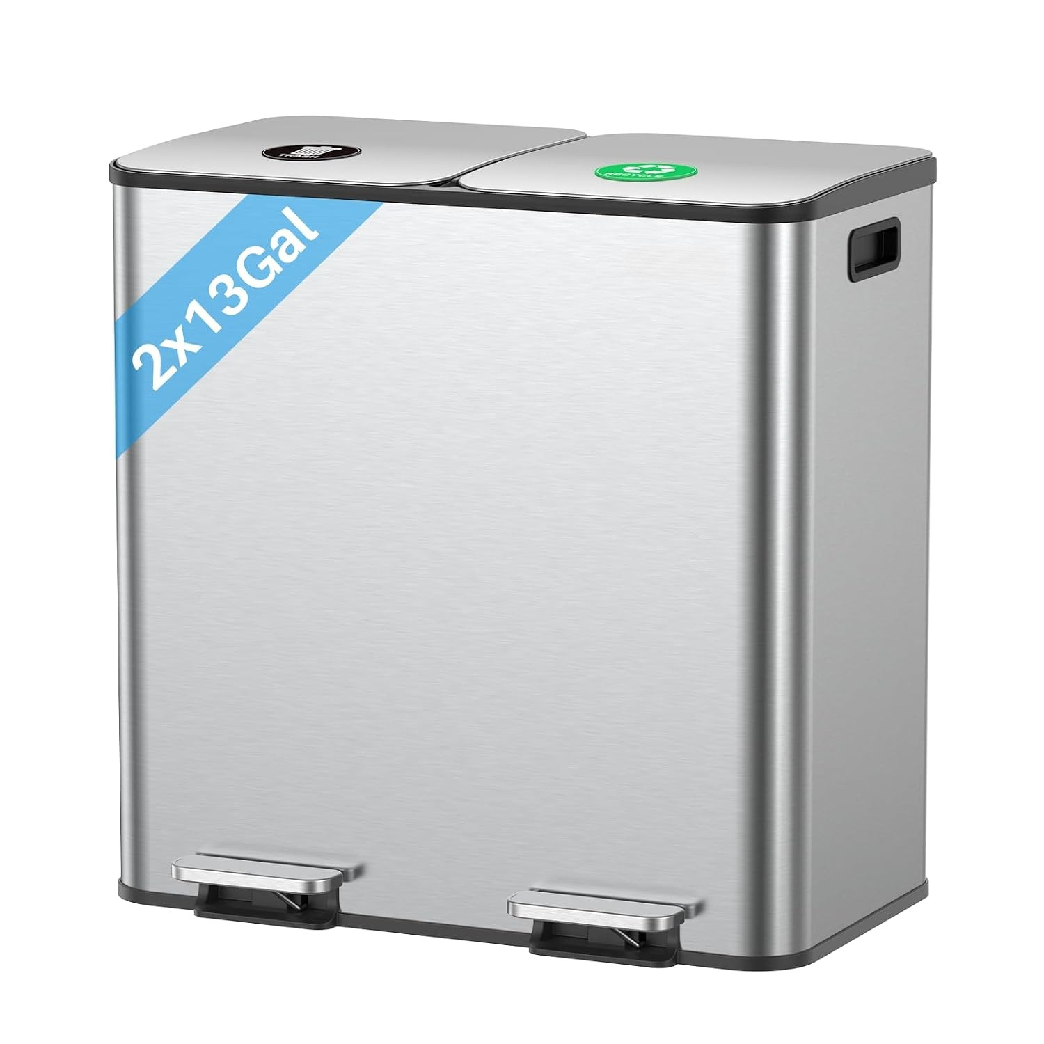 Office Furniture Recycling - Dubbele prullenbak keuken 26 gallon roestvrij