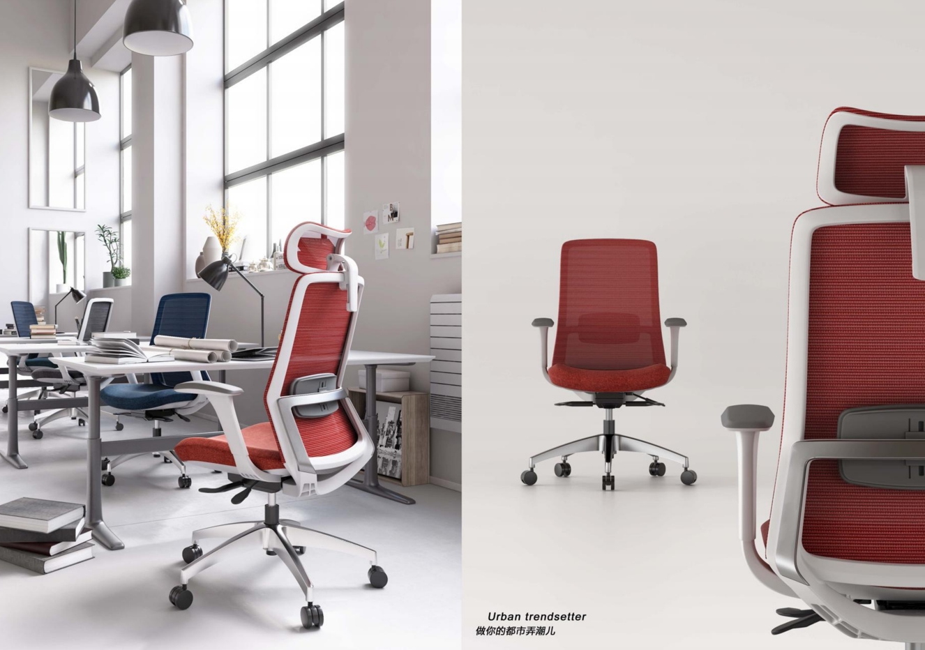 Task Chair Mid Back - Ergonomische bureaustoel met mesh rugleuning, zwart,