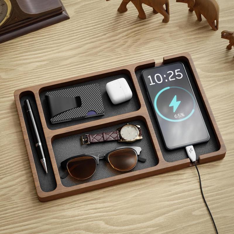 Telephone Headset Office - Houten kantoor desktop opbergdoos massief houten