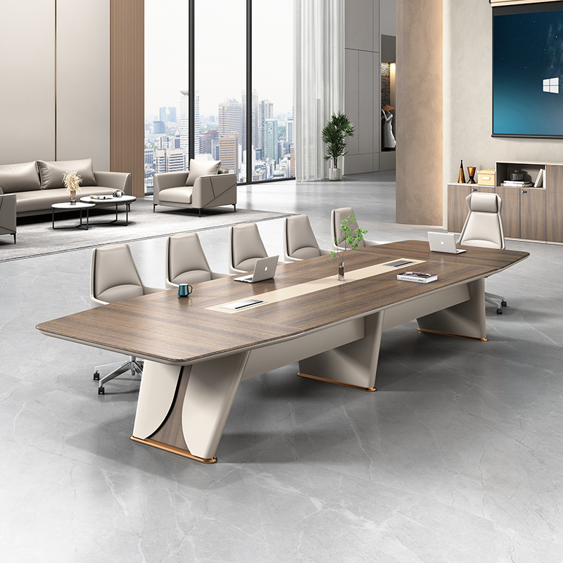 Office Furniture Factory - Moderne grote houten commerciële rechthoekige kantoor-meetkamer-tafelset