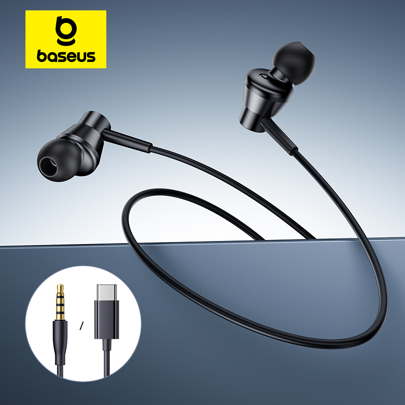 Telephone Headset Office - Baseus Encok CZ11/HZ11 bedrade oortelefoon Type-C/3,5