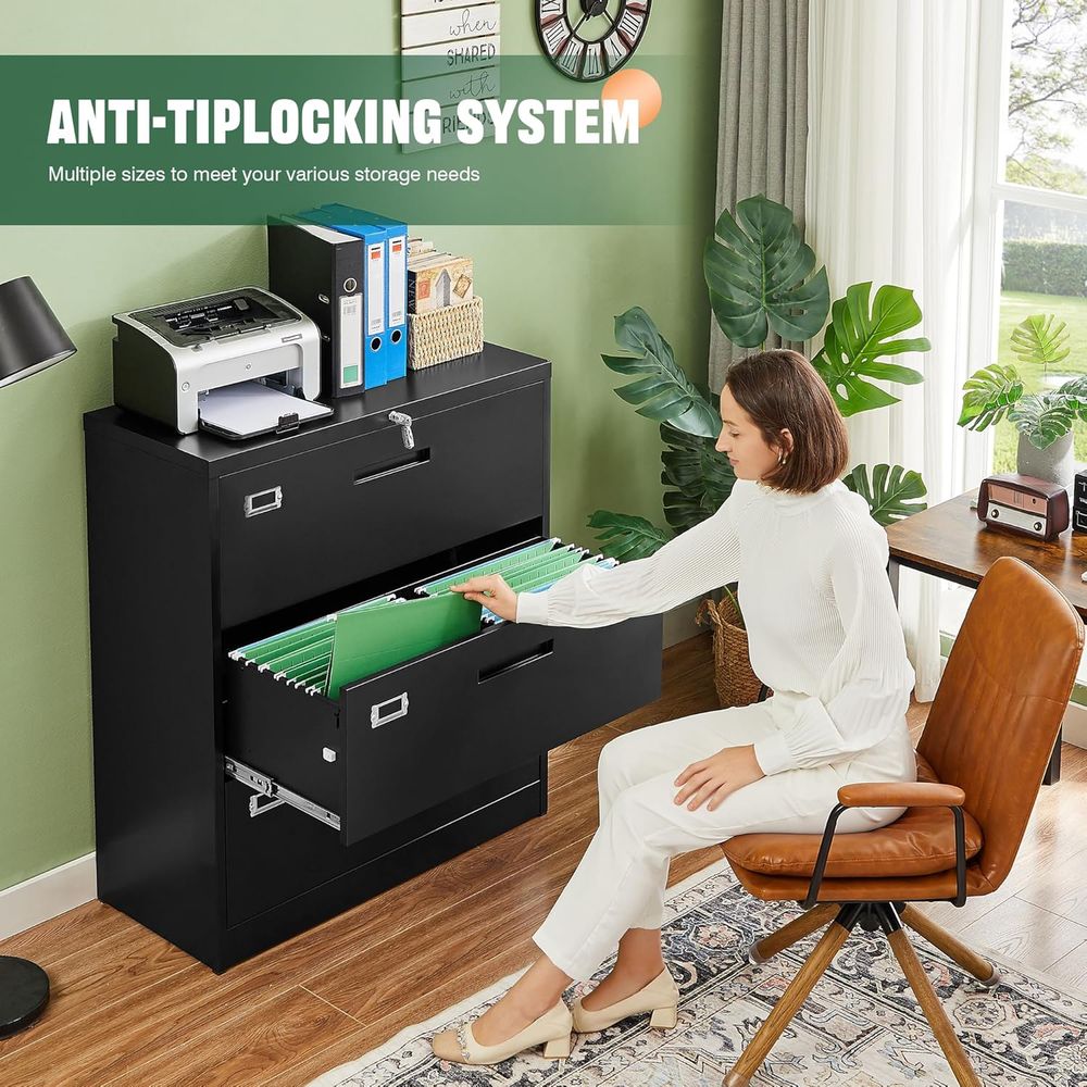 Zwarte metalen archiefkast met - File Cabinet Lateral recensie en prijs