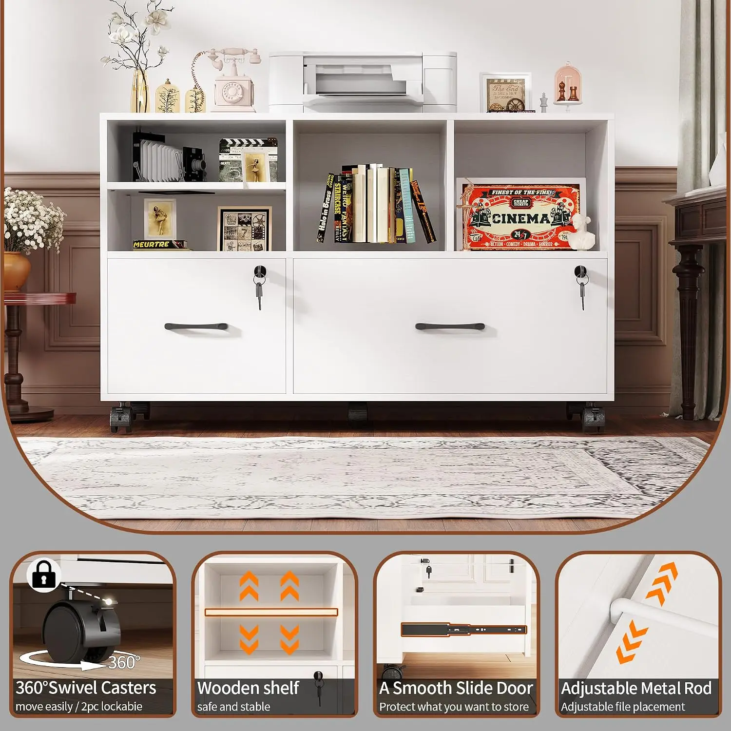Mobiele zijdelingse archiefkas - File Cabinet Lateral recensie en prijs