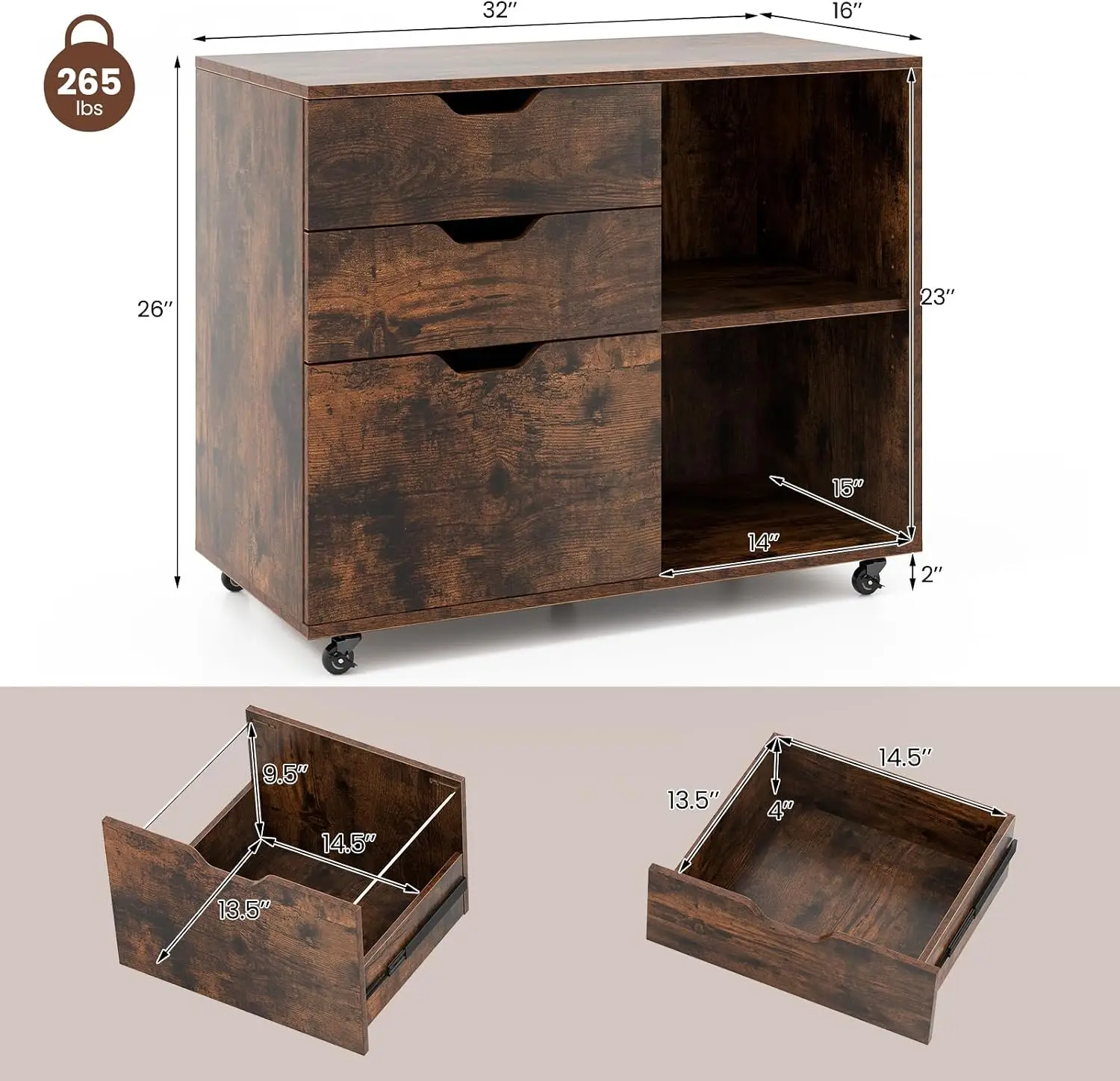 3-ladenkast, mobiele printerst - File Cabinet Lateral recensie en prijs