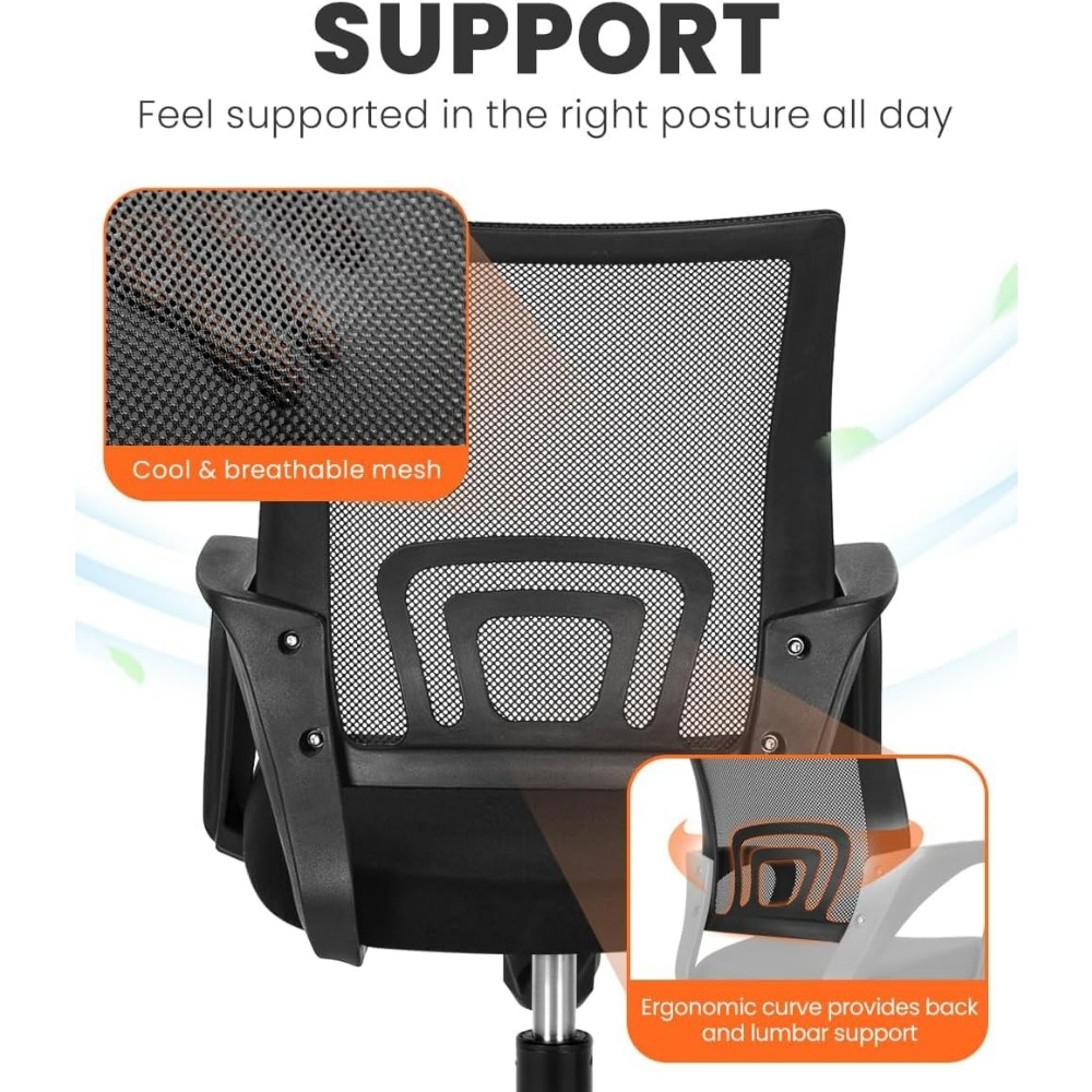 Zwarte mesh gaming bureaustoel - Task Chair Mid Back recensie en prijs